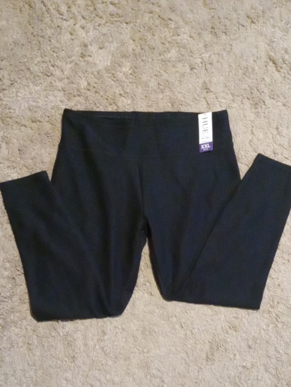 HUE Black Furry-lined Leggings - XXL